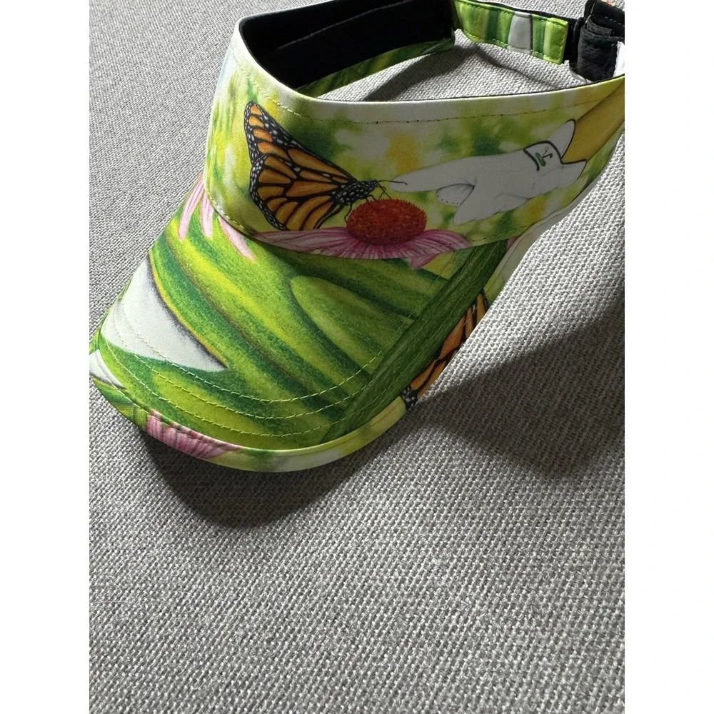 Valentino Dixon Women's Golf Adj. Performance Visor Butterfly Scenic Landscape.